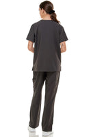 MCS0515 Scrub Sets Women and Man Medical Nursing Uniform 4-Way Stretch 8-Pocket Dark Grey