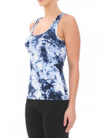 Monotone Tie Dye Print Scoop Neck Racerback Tank Top 72563