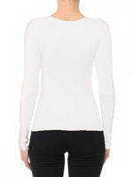 Deep V-Neck Fine Guage Cardigan Sweater With Sleeve Button 65609