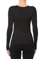 Deep V-Neck Fine Guage Cardigan Sweater With Sleeve Button 65609