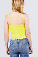 V-neck Lace Detail Ribbed Seamless CAMI TOP S-L T11392